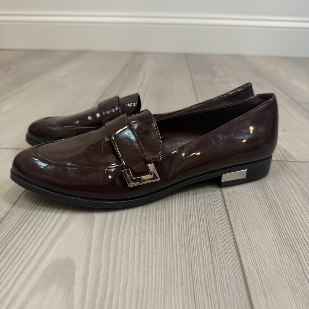 Marc Fisher‎ Women's Pagan Penny Loafers Burgandy Patent Leather Size 8M
